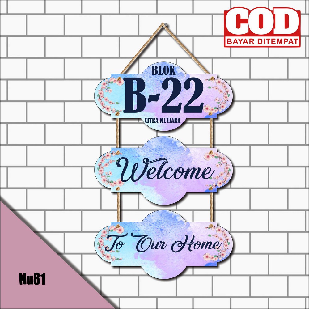 CUSTOM HOUSE NUMBER BOARD โปสเตอร์ไม้ MEDIA WALL DECORTATIONS - Nu81