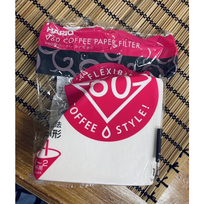 🇯🇵HARIO V60 Coffee Paper Filter VCF-01-100W  กระดาษกรอง สำหรับดริป ขนาด 01 (บรรจุ 100 แผ่น)