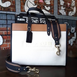 COACH C0777 FIELD TOTE 30 IN COLORBLOCK WITH COACH BADGE กระเป๋าสะพายทรงโท้ท รุ่นคลาสสิคย้อนยุค