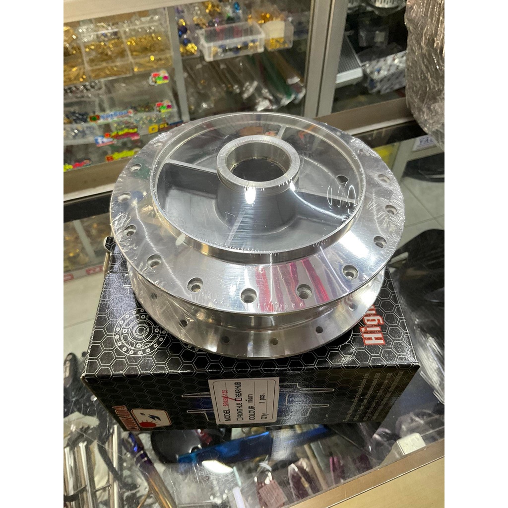 ดุมกลึงเงาYAMAHA สป้าค135 ฟิน115 สป้าคนาโน สป้าค115i  ดุมล้อ อลูมิเนียมเกรดเองานหนางานสวยแข็งแรงใส่ได้ตรงรุ่น(ราคา1ชิ้น)