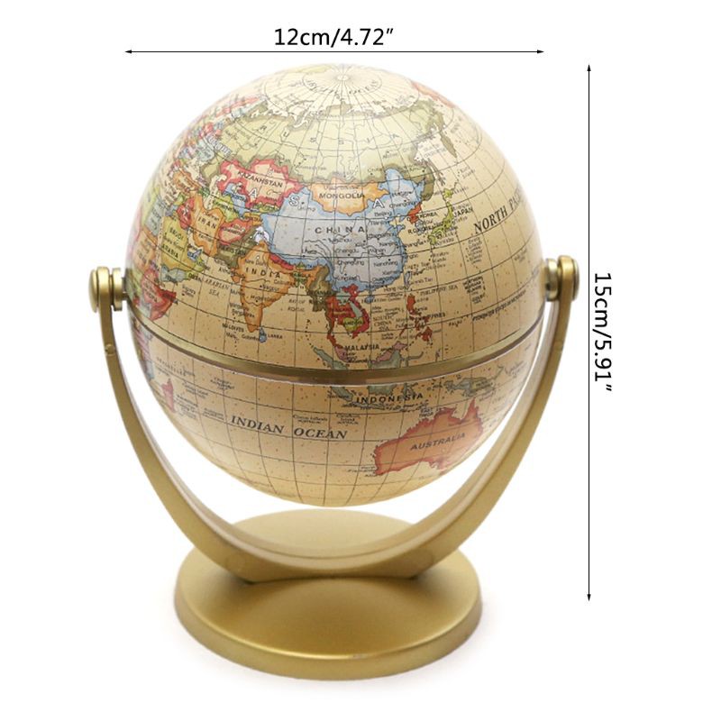 Vintage English Edition Globe World Map Decoration Earth Globes with Base Geogra