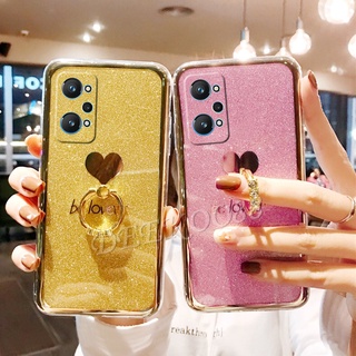 มีของพร้อมส่ง เคสโทรศัพท์ Realme GT neo2 5G / Realme Narzo 50i / Realme Narzo 50A Casing Bling Glitter Be Loved with Ring Holder Phone Case เคส เรียวมี Narzo50i Narzo50A Back Cover