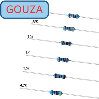 1 / 4W ฟิล์มโลหะตัวต้านทาน 1 / 4W 10R-470R 1K-100K 0.25W 100ชิ้น