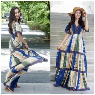 BOHOBKK LONG BOHEMIAN DRESS ชุดเดรสยาวโบฮีเมี่ยน ไปทะเล