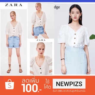 เสื้อคอวีกระดุมหน้าzara