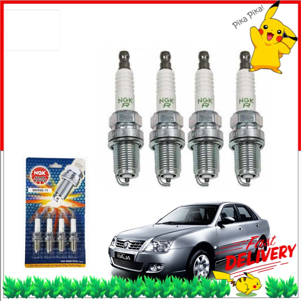 Ngk BKR6E-11 SPARK PLUG PROTON WAJA 1.6 WIRA 1.6 1.8 (4PCS) ( BKR6E ) PKC