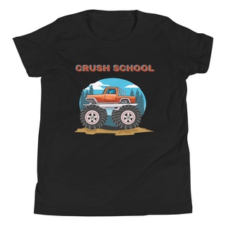 เสื้อผ้าผชเสื้อยืดแขนสั้น พิมพ์ลาย Crush School Back to School YouthS-5XL