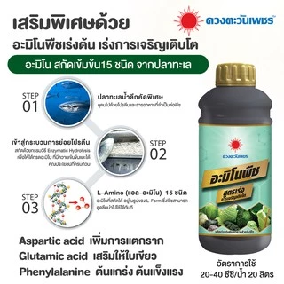อะมิโนพืช สูตรสำหรับพืชทุกชนิด 1 ลิตร ใหม่มีอะมิโน 20ชนิด สกัดจากปลาทะเลน้ำลึก บำรุงต้นใบ ความเขียว