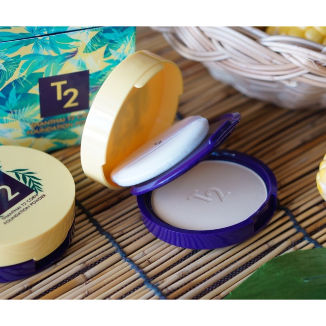 แป้งพัฟหน้าเนียน แป้งข้าวโพด สำหรับผิวแพ้ง่าย T2 CORN FOUNDATION POWDER