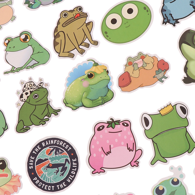 Colorfulswallowfly 50Pcs Cute Cartoon Frog Stickers Laptop Phone ...