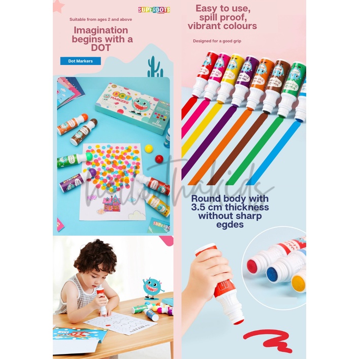 CLEARANCE Superdot Art Dot Markers หนังสือปลอดสารพิษภาพวาดหัตถกรรม Art Do A Dot เด็กหัตถกรรม Montess