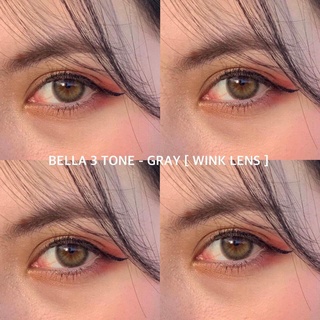 💋 สุดปัง มีค่าสายตา 💋 Wink Bella3tone Gray Brown บิ๊กอาย สุดปัง คอนแทคเลนส์ รายเดือน มีอย แถมตลับฟรี เลนส์นิ่ม สวยปังมาก