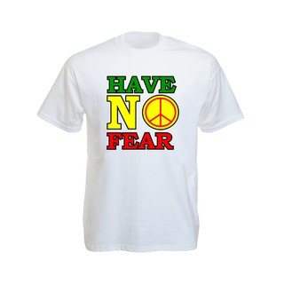 เสื้อยืดราสต้า Tee-Shirt Have No Fear เสื้อยืดสีดำสกรีนตัวอักษร Have No Fear สุดเท่ห์ Black Tee-Shirt