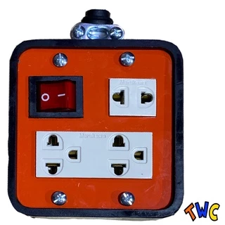 บล๊อคยางพาราแท้ 3 ช่องเสียบ สวิตซ์แลมป์ มีไฟ 4x4GPS-L ปลั๊กสนาม (Without power cord)