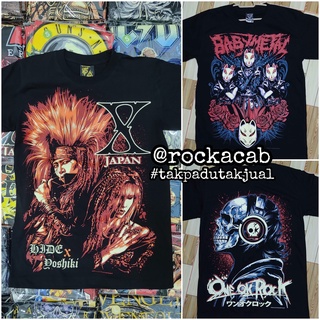 เสื้อยืดผ้าฝ้ายพิมพ์ลายขายดี Babymetal X Japan One Ok Rock Japan Baju Band Tshirt Rock Metal Metalcore Vintage Rare Prem