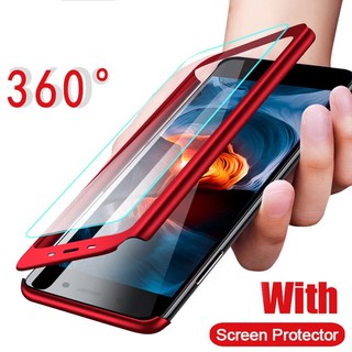 Case Vivo Y81 Y81i เคสวีโว่ เคสประกบหน้าหลัง แถมฟิล์มกระจก1ชิ้น เคสแข็ง เคสประกบ 360 องศา สวยและบางมาก สีดำสีแดง
