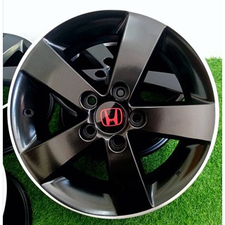 แม็กแท้ HONDA ขอบ16 (Dark​ Black ขอบเงิน)​ 5รู114  6.5* OFF 45 CB 64 BR-V,HR-V,CR-V,CIVIC,ACCORD (ราคา 2 ล้อ)