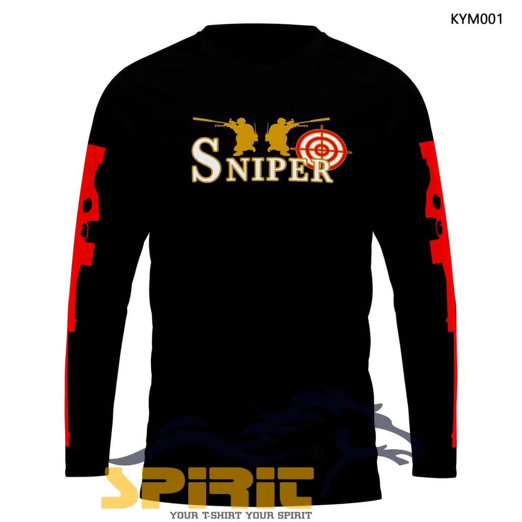 PRIA Sniper T-Shirt Shooting T-Shirt Mens DISTRO SNIPER แขนยาว 100% !!