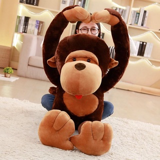 80~110cm Giant Gorilla Stuffed Toy Brown MonKey Zoo Animal Long Arms Huggable for Children Gift