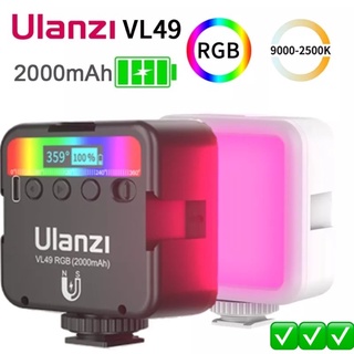 Ulanzi VL49 Mini (RGB 360 สี)  Light Rechargable ไฟติดหัวกล้อง แบบ RGB มาพร้อมแบตเตอรี่ในตัว