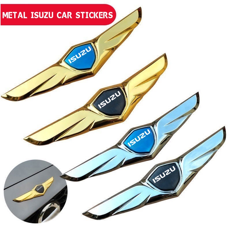 Isuzu กระโปรงหน้ารถเครื่องประดับสัญลักษณ์โลหะปีกนางฟ้าตกแต่งสติ๊กเกอร์โลโก้ Dmax Mux ELF Panther - รูปที่ 2