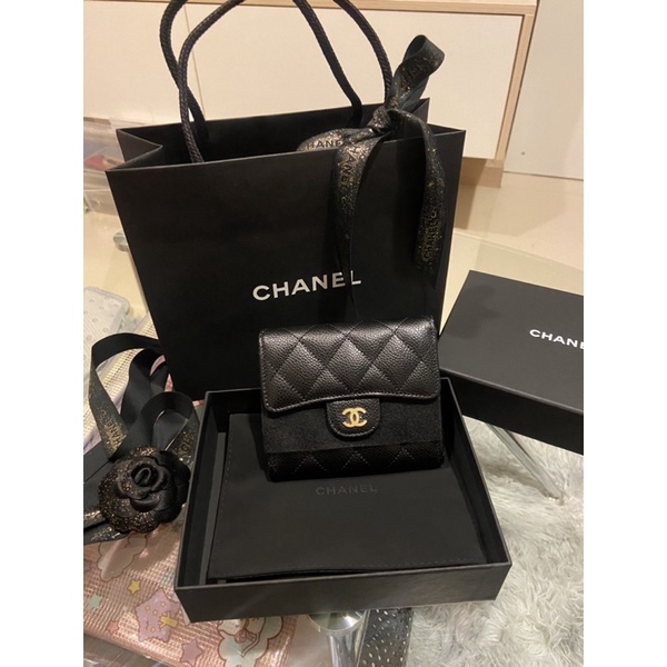 Chanel trifold wallet GHW