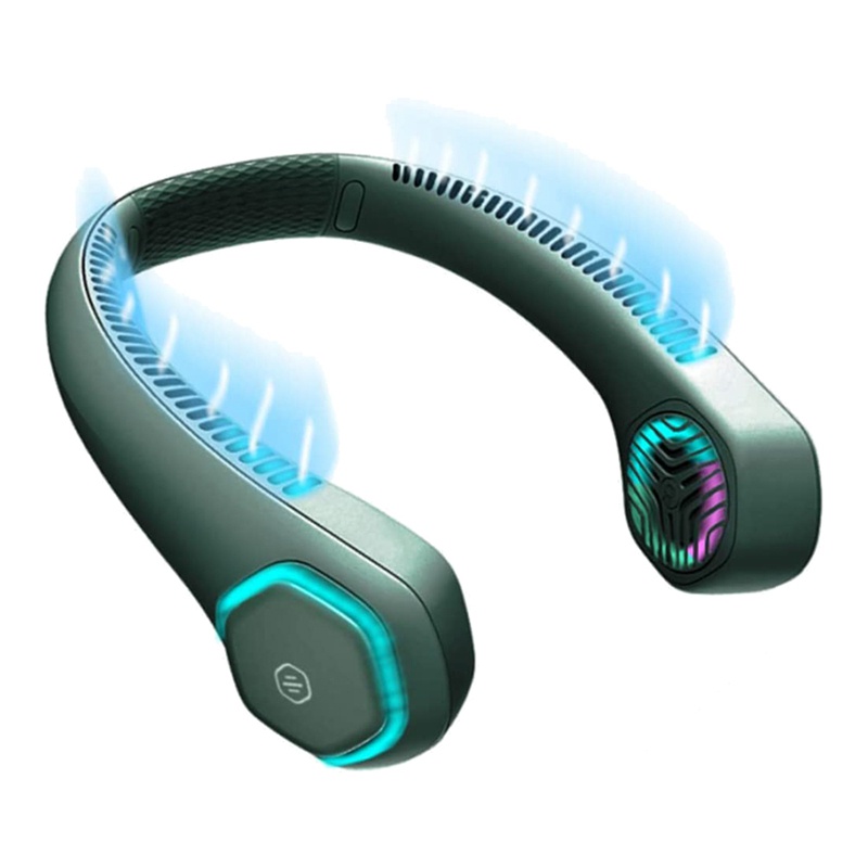 wSANQ Colorful Leafless Neck Fan With Light Super Soft Silicon Support ...