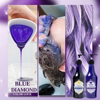 MARTINA ชุดแชมพู & ครีมนวด 2ขวด1000ml. Blue Diamond Color Lock ฆ่าล้างสี ส้ม เหลือง แดง ล็อกสีผม