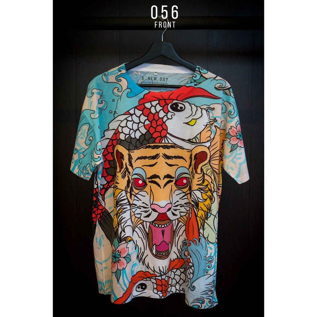 A NEW DAY NO : 056  เสื้อลาย สไตล์ญี่ปุ่น สกรีนเต็มตัว ลายสักญี่ปุ่น Japan Tattoo ใส่ได้ทั้ง หญิง แล