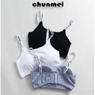 #058 🔥ถูกที่สุด 🔥 สายตัวอักษร ตะขอหลัง3ระดับ ใส่สบายมากๆทรงสวย มีฟองน้ำ W COK