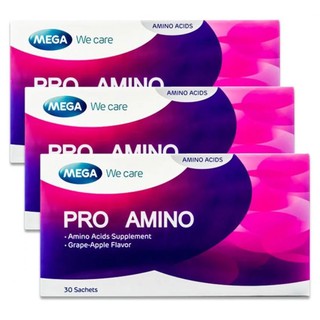 Mega We Care Pro Amino สร้างโกรทฮอร์โมน ช่วยเสริมความสูง (30 ซอง) x 3 กล่อง