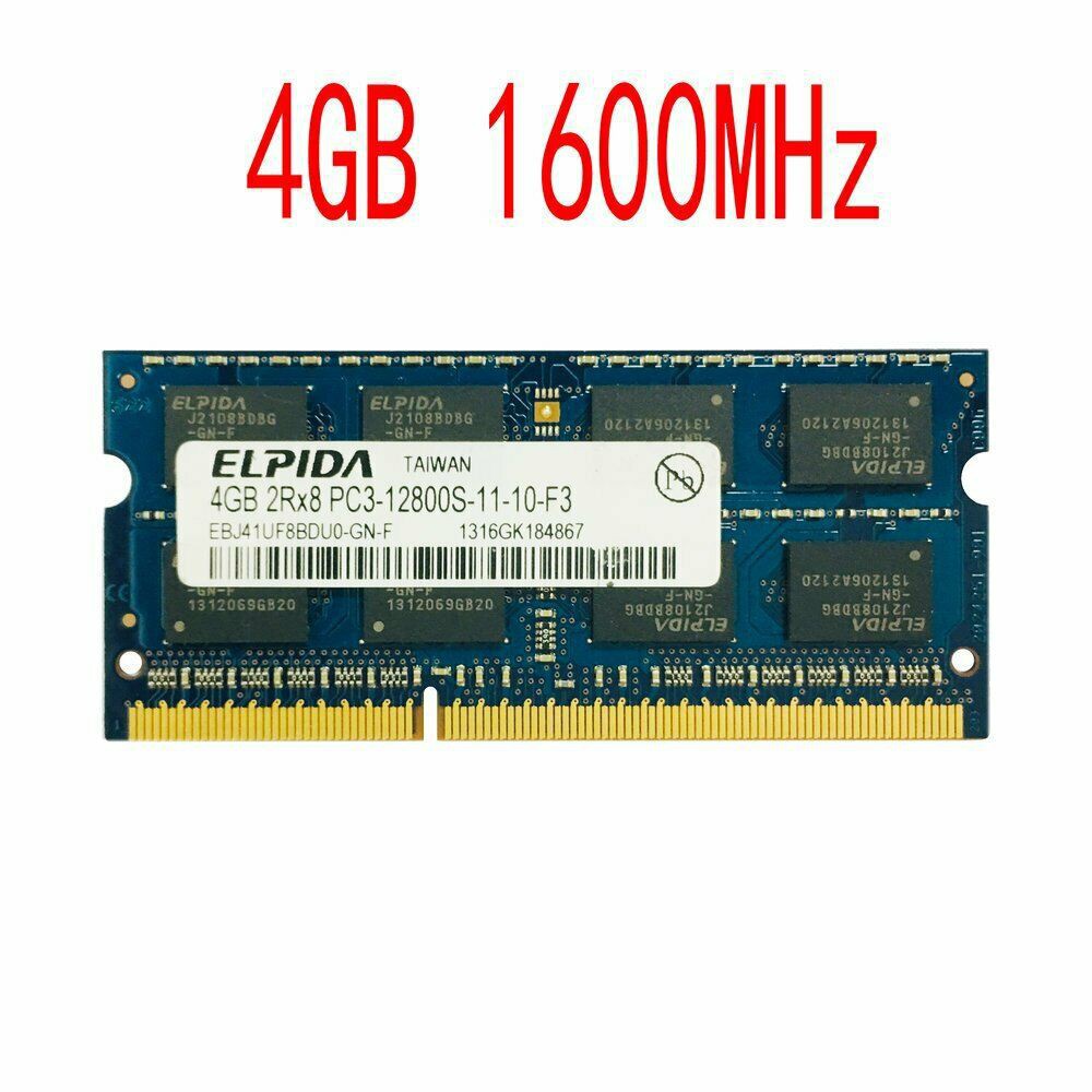 4GB PC3-12800 DDR3 1600MHz 204Pin CL11 SODIMM Notebook KIT Memory RAM For Elpida AD34