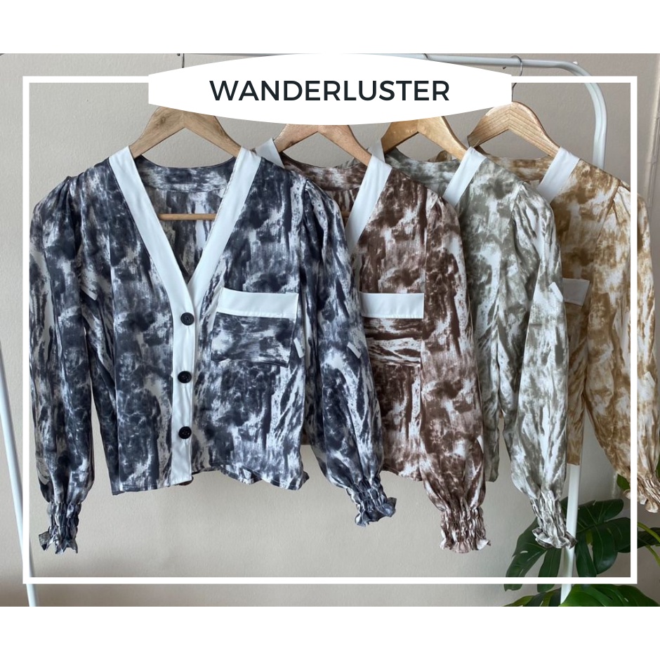 เสื้อเชิ้ตผู้หญิง คอซาร่ากระดุมหน้า รุ่น NVB2502 สีดำ น้ำตาล เทา ทอง