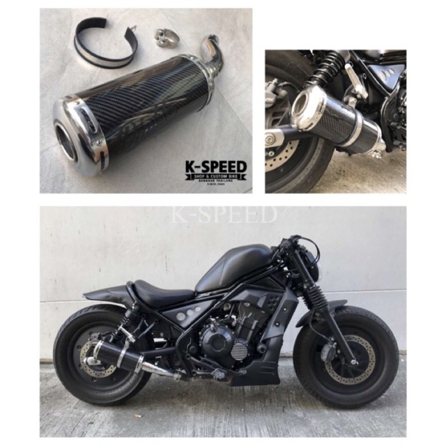 ท่อสูตร Bazuka carbon Slip on For Honda Rebel500 RB0099