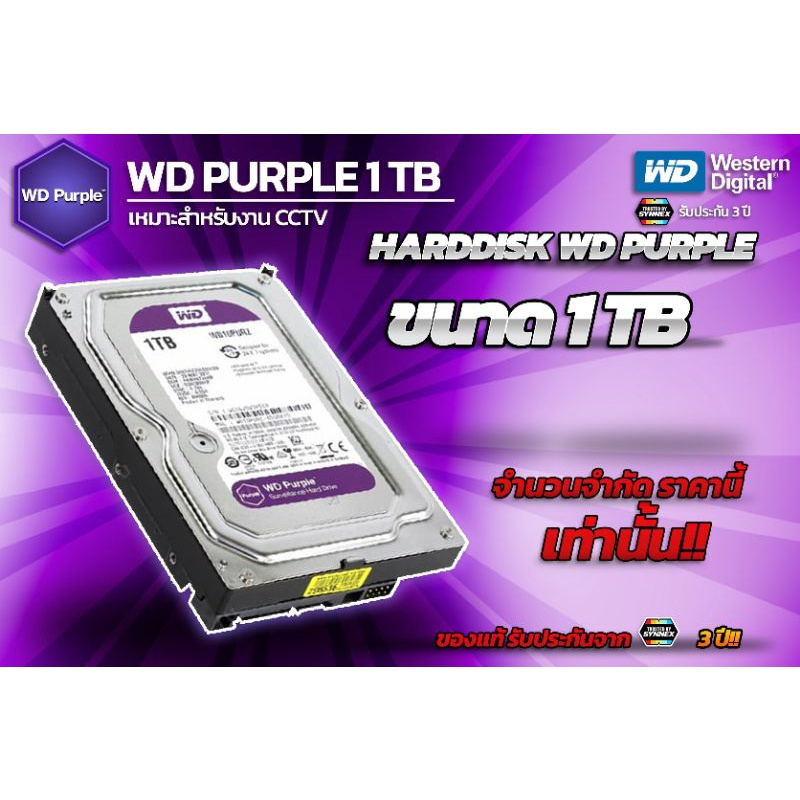 HDD 1TB WD PURPLE 5400RPM SATA3 (WD10PURZ)