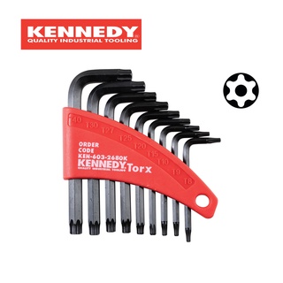 KENNEDY ชุดประแจแอลสั้น หัว Resistorx ขนาด T8-T40 (KEN-603-2680K)