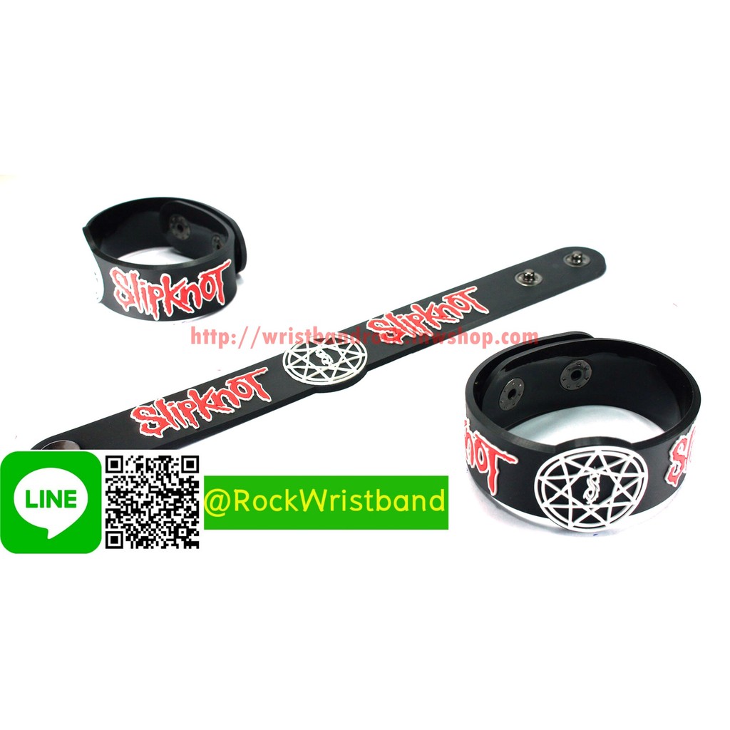 Slipknot ขายริสแบนด์ สลิปน็อต SKT248NA Wristband กำไลข้อมือวงร็อค