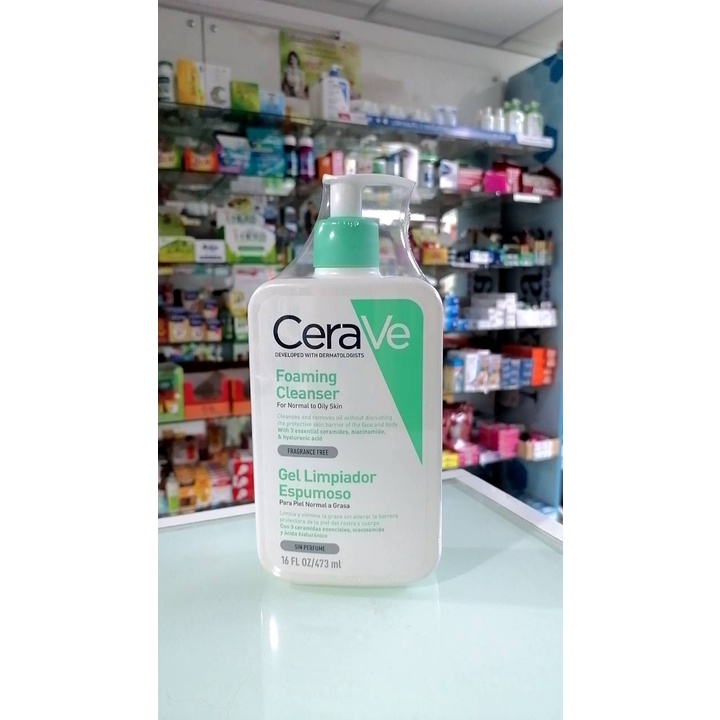 CeraVe Foaming Cleanser 473 MLแถม Cerave lotion ล้างหน้า​เหมาะกับผิวมัน​ ผิวผสม​ ผิวมีปัญหาสิว​  ของแท้ ของใหม่ ฉลากไทย