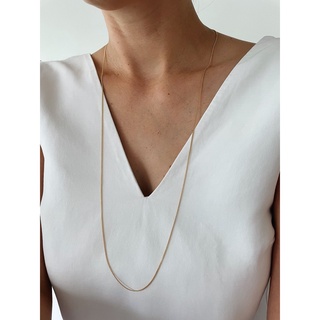 Dainty Cable Chain 32 inch, 80 cm, 18K Gold Plated, Sterling Silver Necklace N0015 | สร้อยคอ เงินแท้ ทองแท้