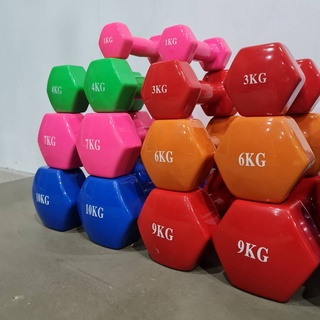 Goldmare ดัมเบลหุ้มยางไวนิล ขนาด 4 กก. (1 ชิ้น) Dumbbell  Vinyl 4 KG. สีเขียว