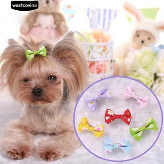 Dog Cat ลูกสุนัขคลิปหนีบผม Bow Tie ดอกไม้ Bowknot Hairpin สัตว์เลี้ยงกรูมมิ่ง