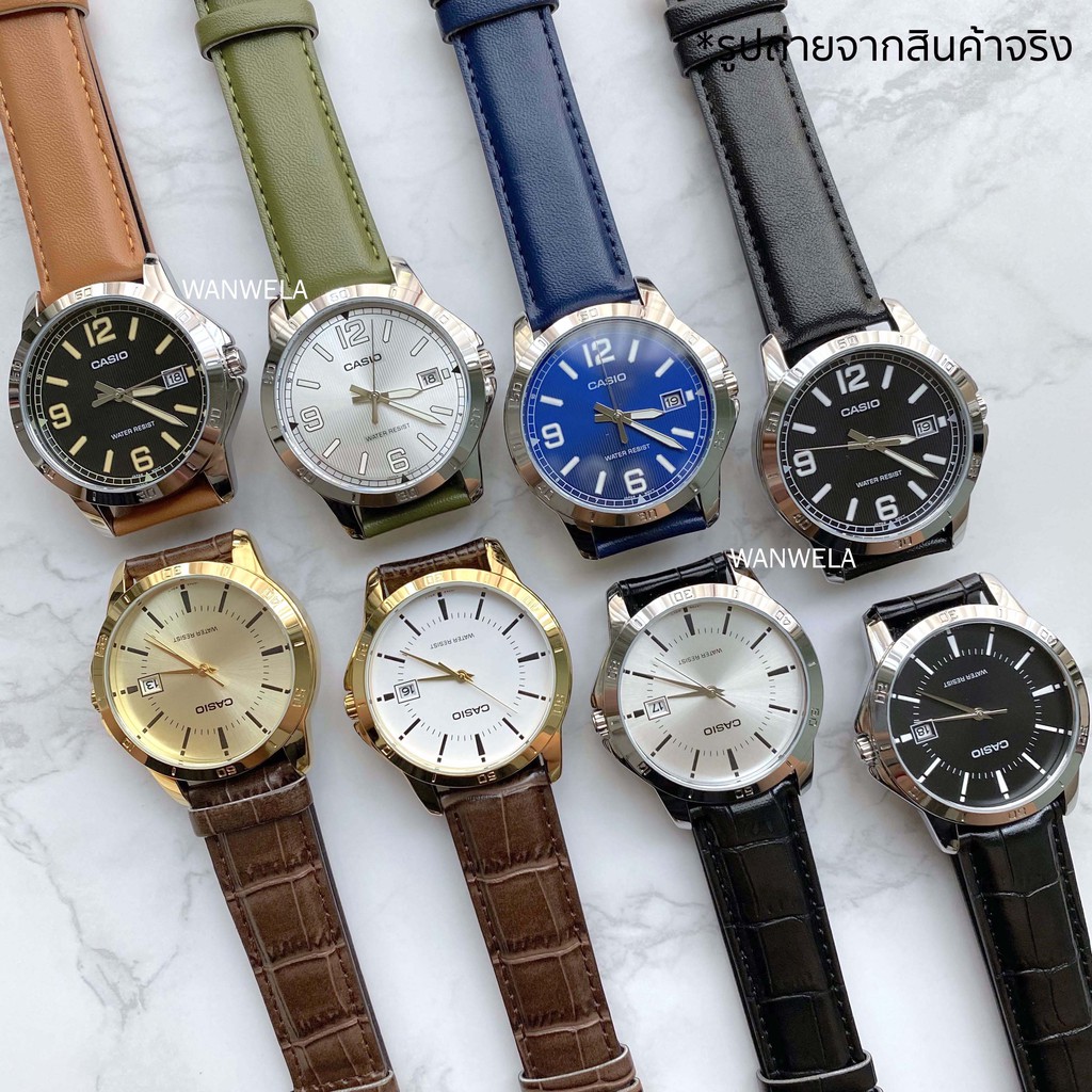 ของแท้ นาฬิกาข้อมือ Casio ผู้ชาย รุ่น MTP-V004 สายหนัง พร้อมกล่อง