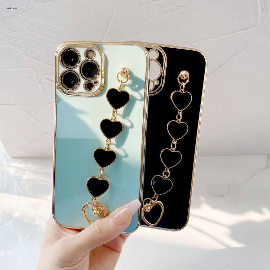 Realme 9 9i 8i 8 3 Pro Plus Pro+ 4G 5G เคสเรียวมี สำหรับ Case Black Love Heart Bracelet เคสโทรศัพท์