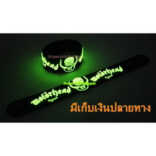 MOTORHEAD มอเตอร์เฮด Wristband ริสแบนด์ เรืองแสง กำไลยาง ปั๊มนูน วงร็อค pg269 หายาก