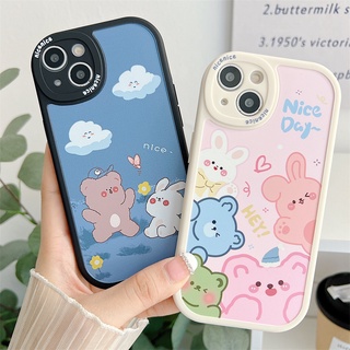 เคสโทรศัพท์มือถือ กันกระแทก ลายกระต่าย หมีน้อยน่ารัก สําหรับ iPhone 13 pro MAX I12 pro MAX 6s plus 7plus 8plus i11 pro