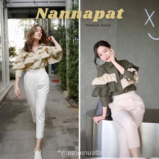 ✅ถูกที่สุด งานป้าย Nannapat เสื้อแขนยาว+กางเกงขายาว S-XL ชุดเซ็ทงานป้าย เดรส เดรสงานป้าย เซตจั้มสูท Nannapat Brand