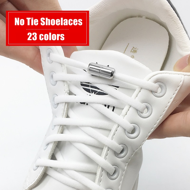 1 Pair Kids Adult Unisex Flat Elastic Lock Laces Special Creative Shoelaces For Sneakers, Elastic Semicircular Shoe Laces for Kids and Adults, Shoelace for Sneakers, Metal Clasp Shoelaces