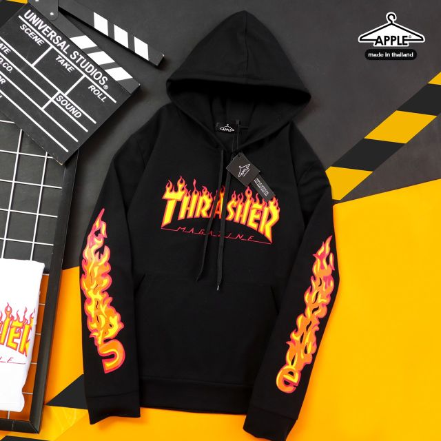 เสื้อแขนยาวลายไฟ THRASHER