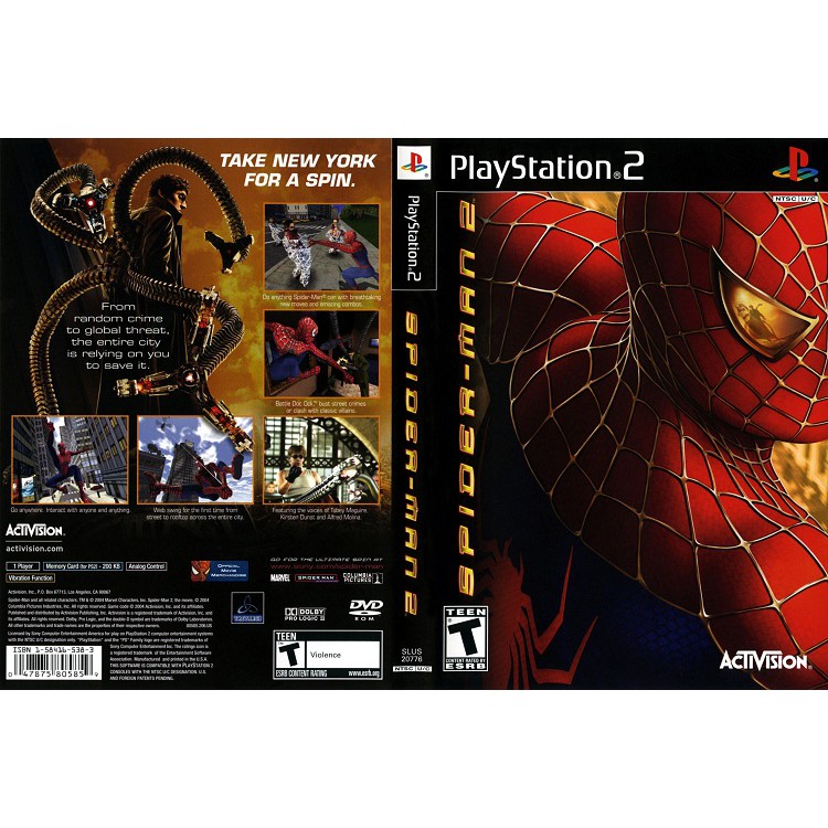 SPIDER-MAN 2 [PS2 US : DVD5 1 Disc]
