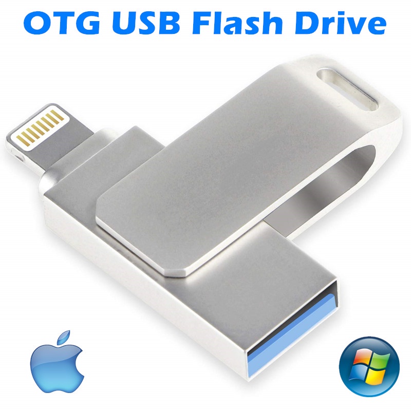 Metal USB Flash Drive for ipad iphone 13 12 11 X 9 8 7 6 5s se OTG